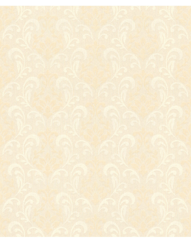 Béžová textilná tapeta 082387 s damaškovým vzorom